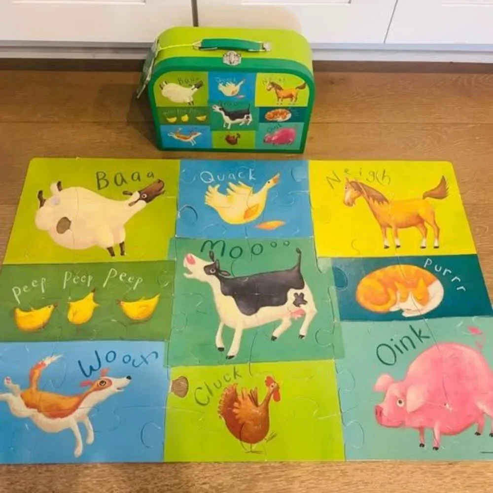 Crocodile Creek Green Animal Travel Puzzle Kids Learning Toy 🐻🐫🐄🦌🐎